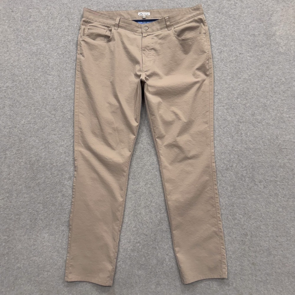 Peter Millar Pants Mens 38x32 Golf Khaki eb66 Performance Five Pocket